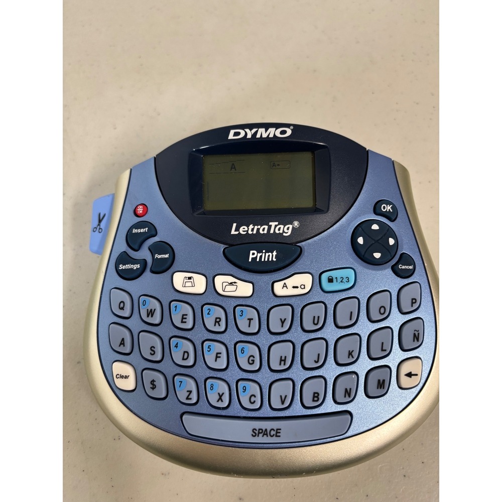 Dymo LetraTag‎ LT-100T Handheld Label Maker QWERTY Keyboard Blue Silver LT100T